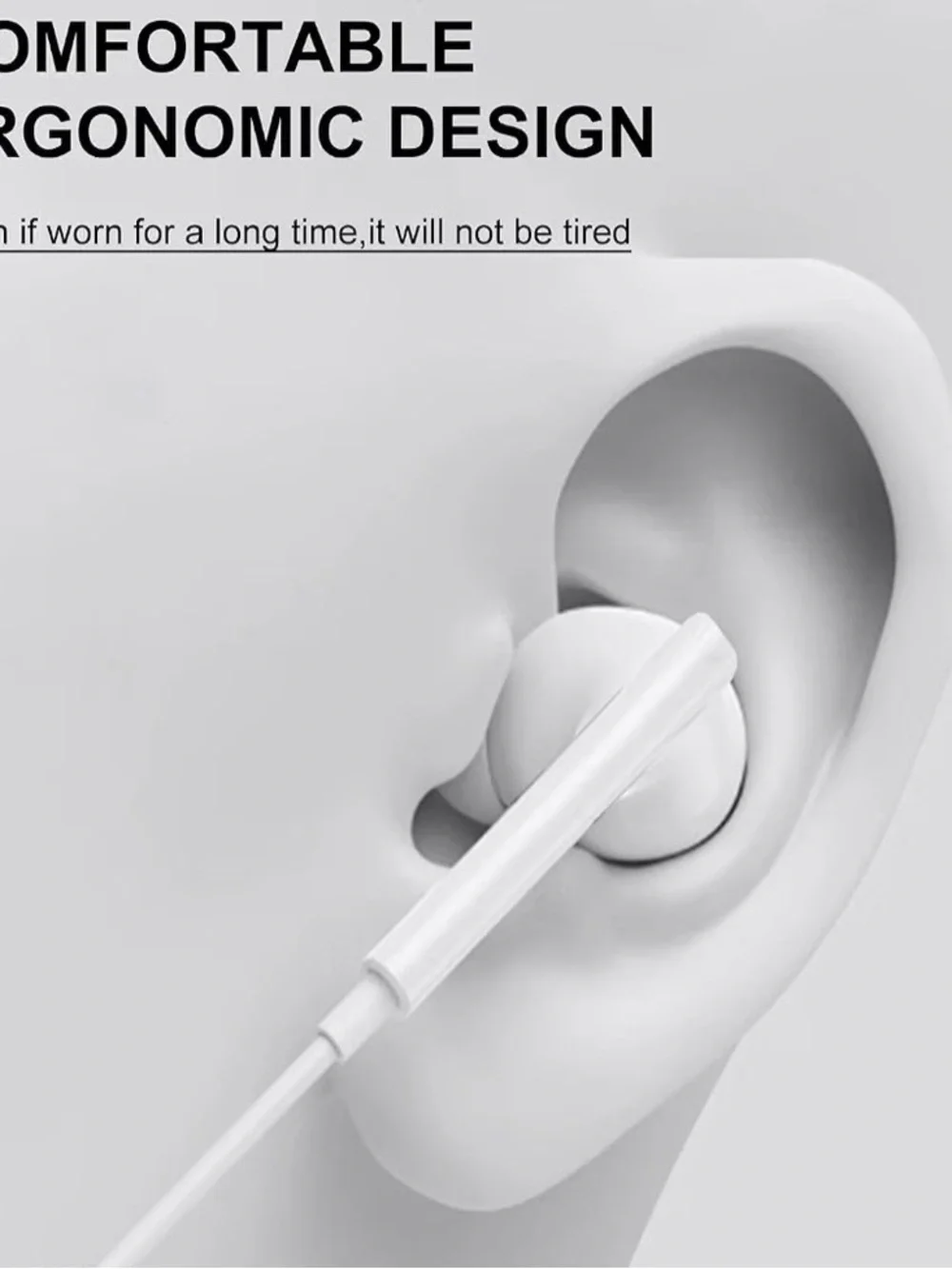 White USB-C Wired In-Ear Earphones with Inline Mic and Controls